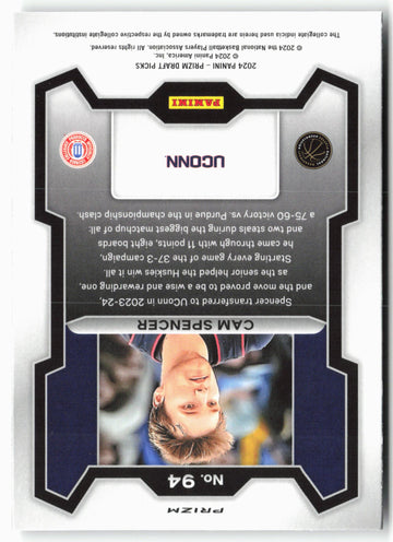 
2024 Panini Prizm Draft Picks #94 Cam Spencer Prizms Silver