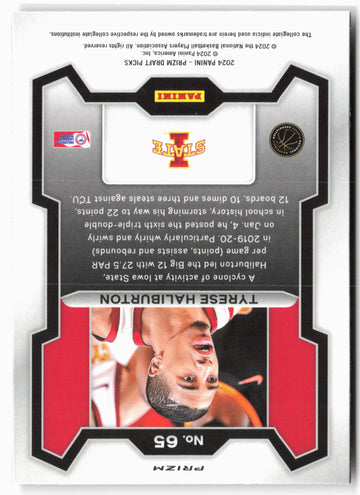
2024 Panini Prizm Draft Picks #65 Tyrese Haliburton Prizms Red Wave