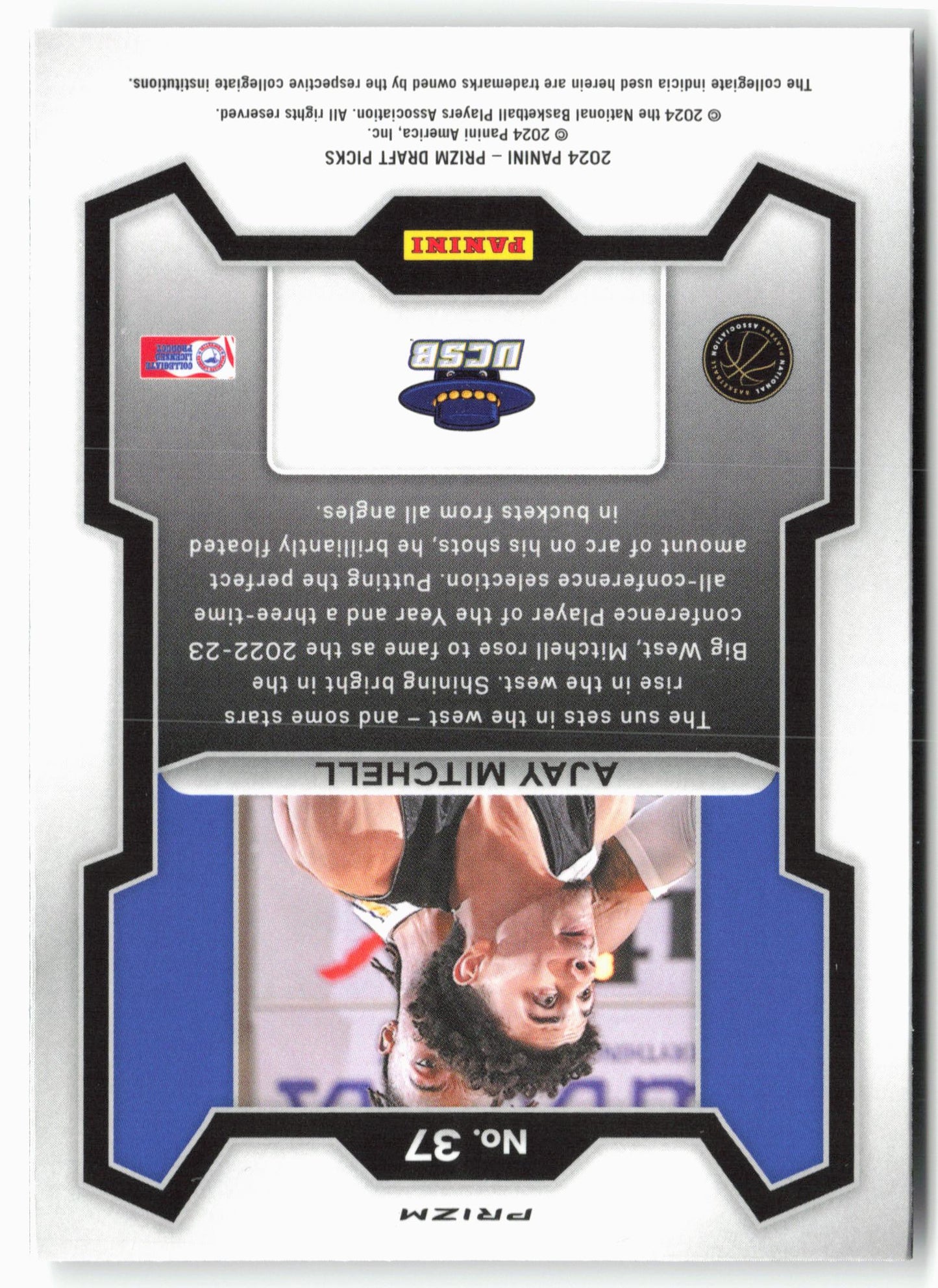 2024 Panini Prizm Draft Picks #37 Ajay Mitchell Prizms Silver