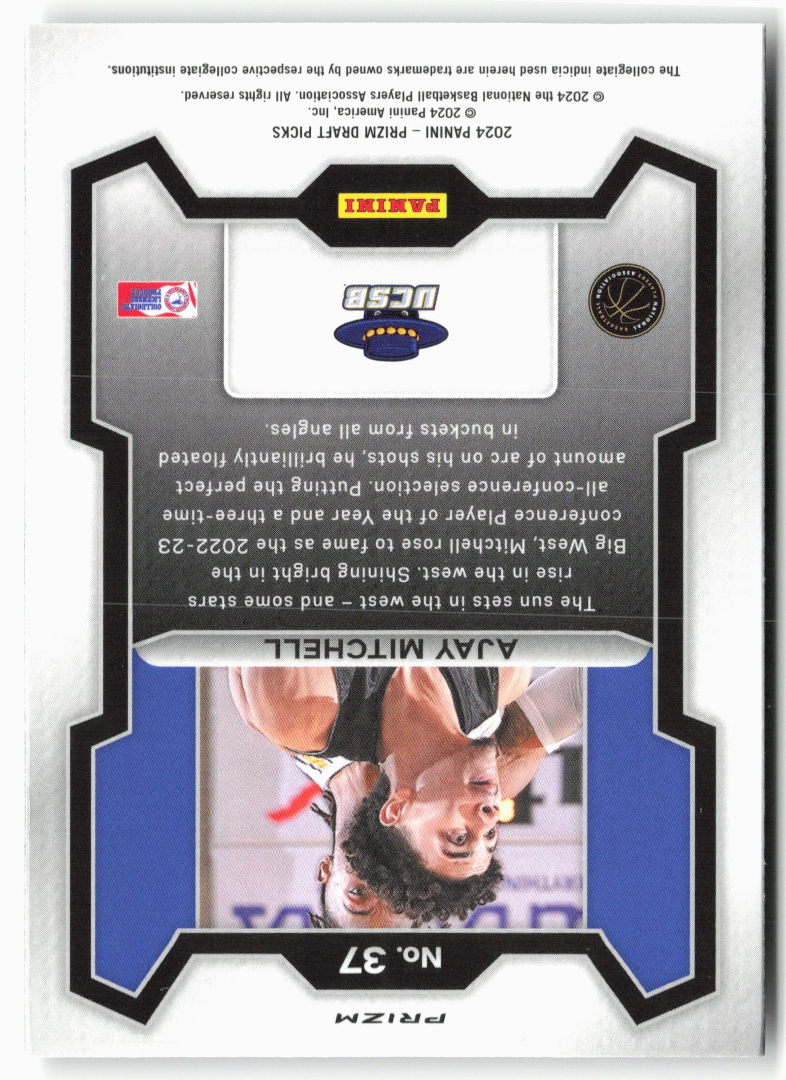 2024 Panini Prizm Draft Picks #37 Ajay Mitchell Prizms Silver