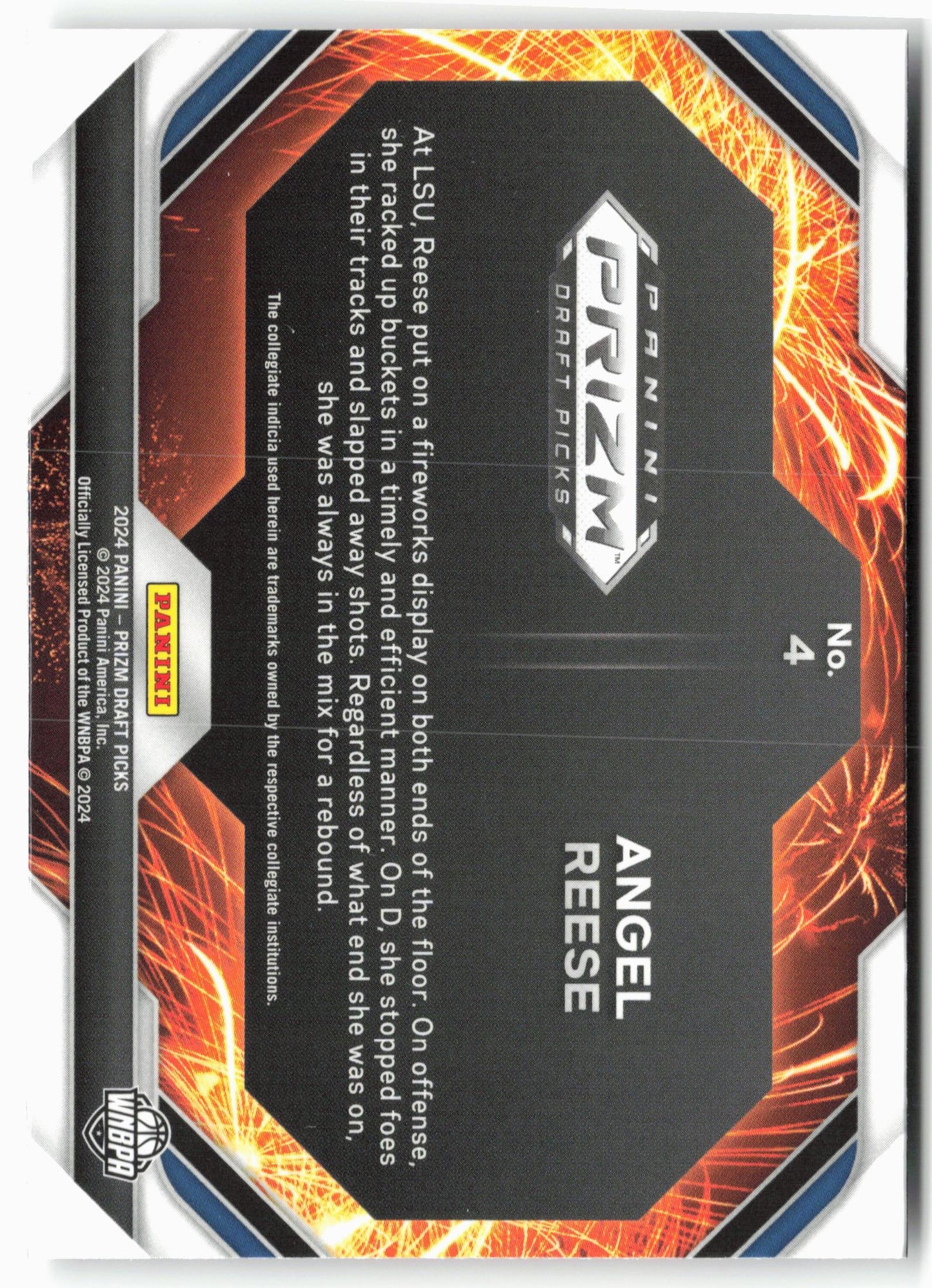 2024 Panini Prizm Draft Picks #4 Angel Reese Fireworks
