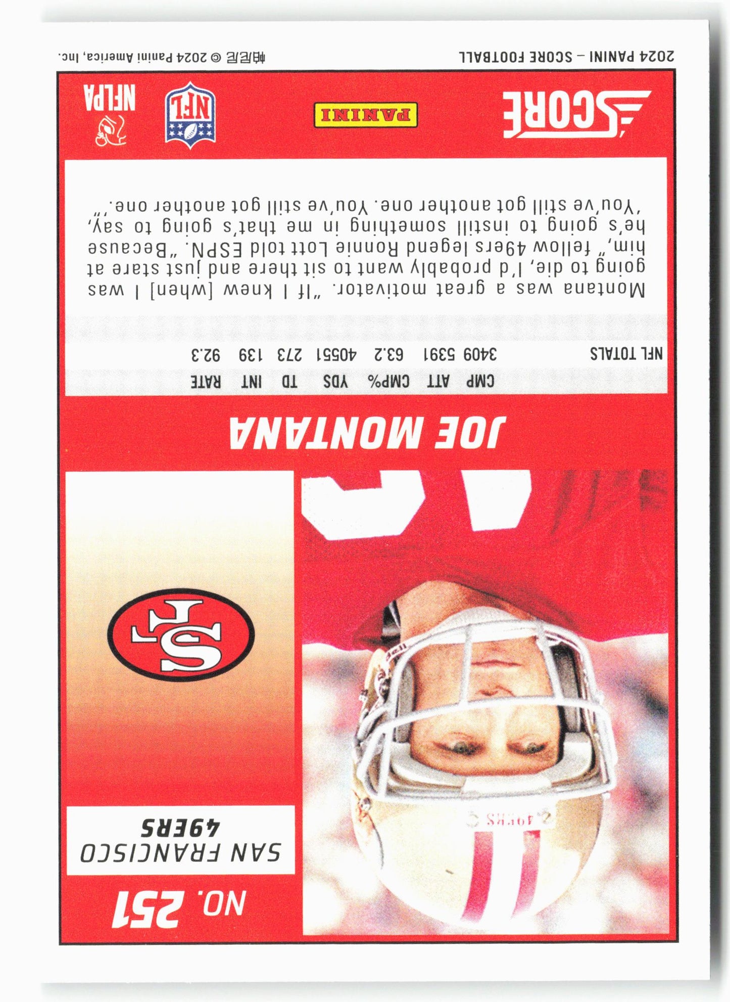 2024 Score #251 Joe Montana