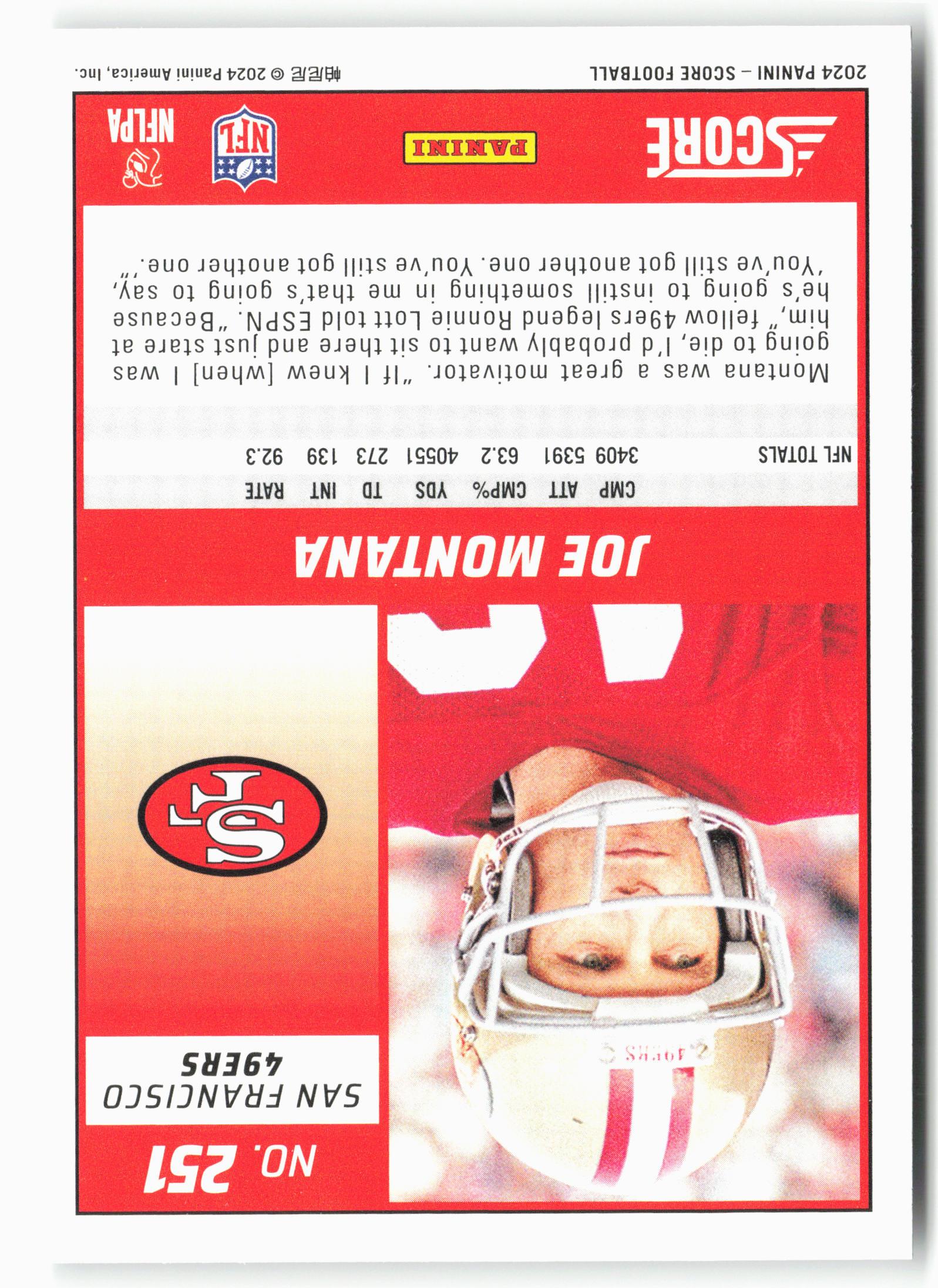 2024 Score #251 Joe Montana