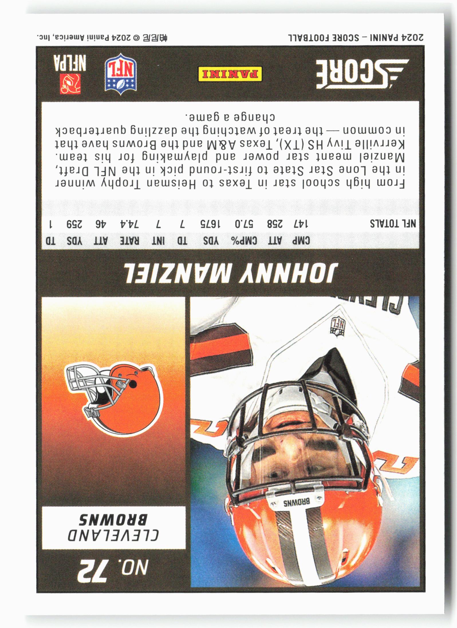 2024 Score #72 Johnny Manziel
