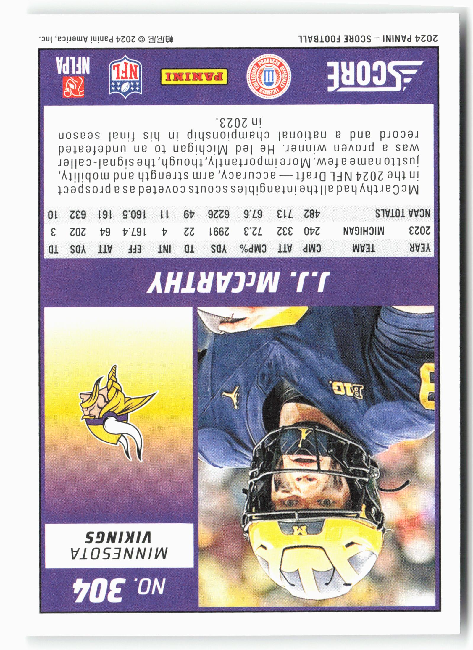 2024 Score #304 J.J. McCarthy