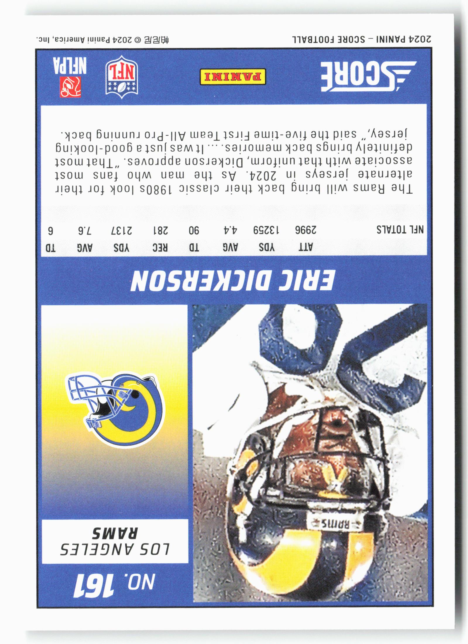 2024 Score #161 Eric Dickerson Scorecard