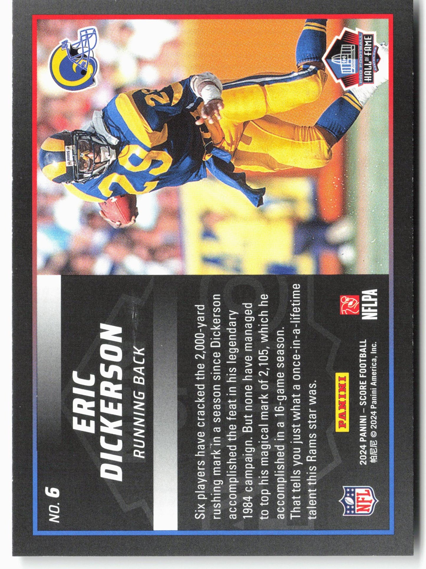 2024 Score #6 Eric Dickerson Men of Canton