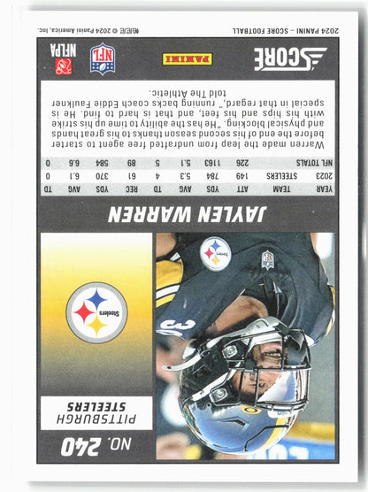 2024 Score #240 Jaylen Warren Signatures Gold Zone #/50