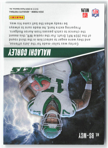 
2024 Panini Absolute #BS-MCY Malachi Corley By Storm