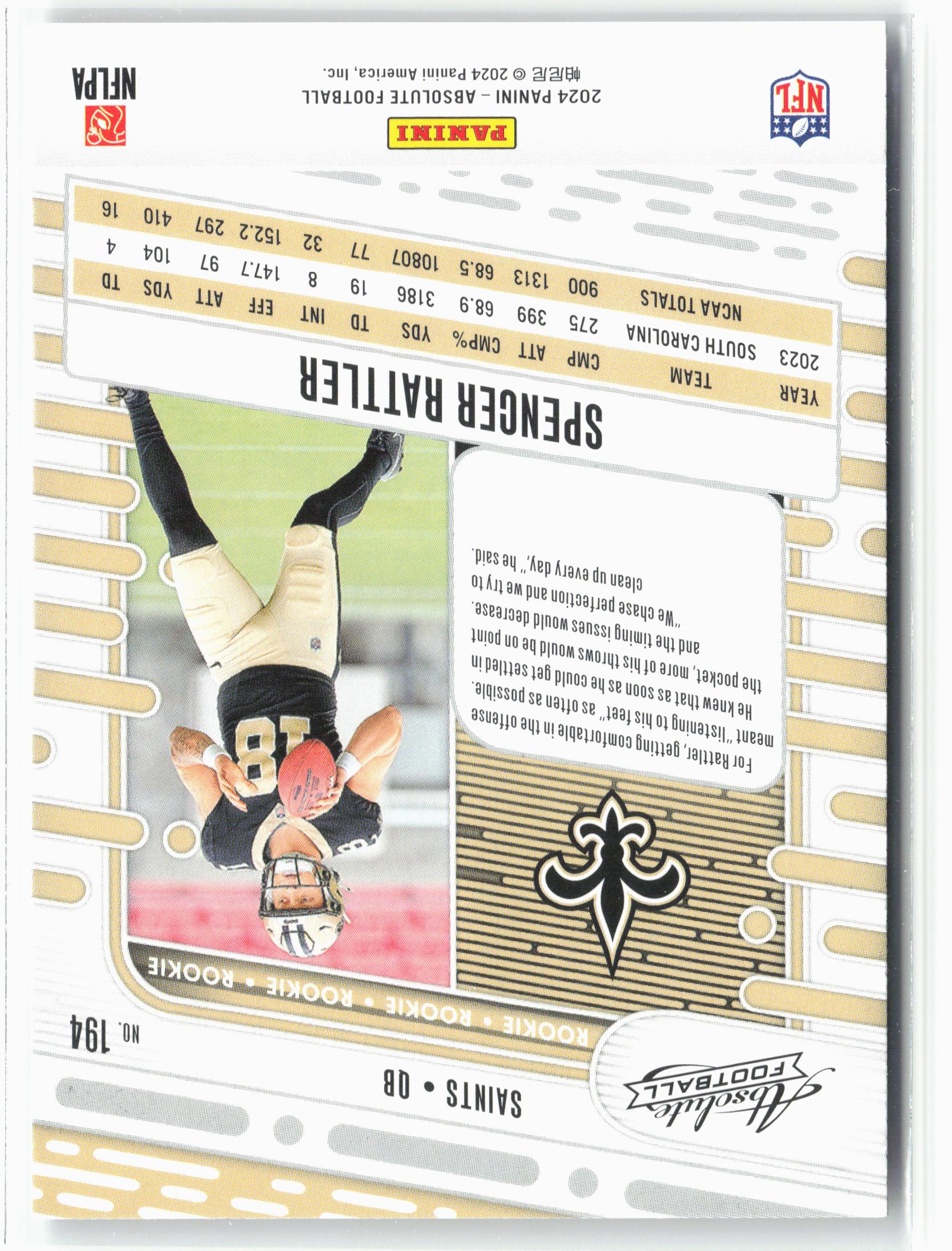 2024 Panini Absolute #194 Spencer Rattler