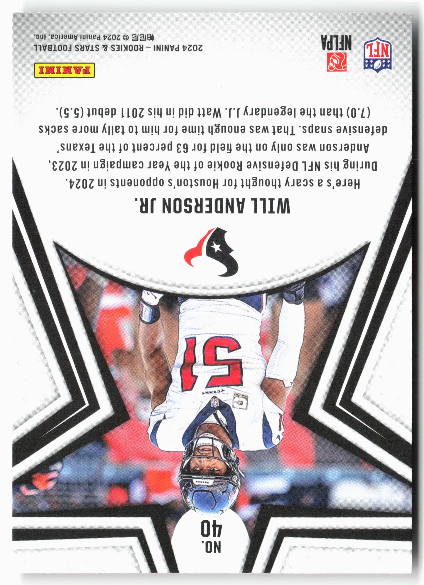 2024 Panini Rookies & Stars #40 Will Anderson Jr. Red