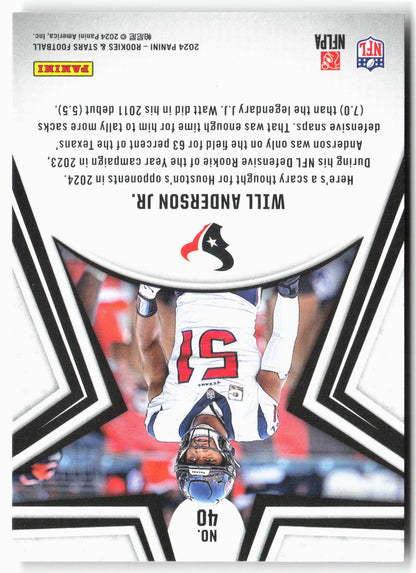 2024 Panini Rookies & Stars #40 Will Anderson Jr. Red