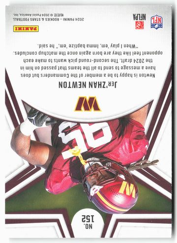 
2024 Panini Rookies & Stars #152 Jer'Zhan Newton