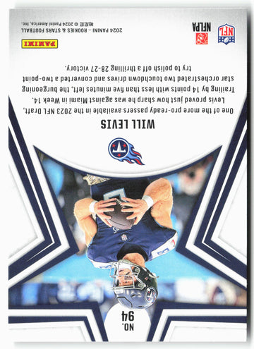 
2024 Panini Rookies & Stars #94 Will Levis
