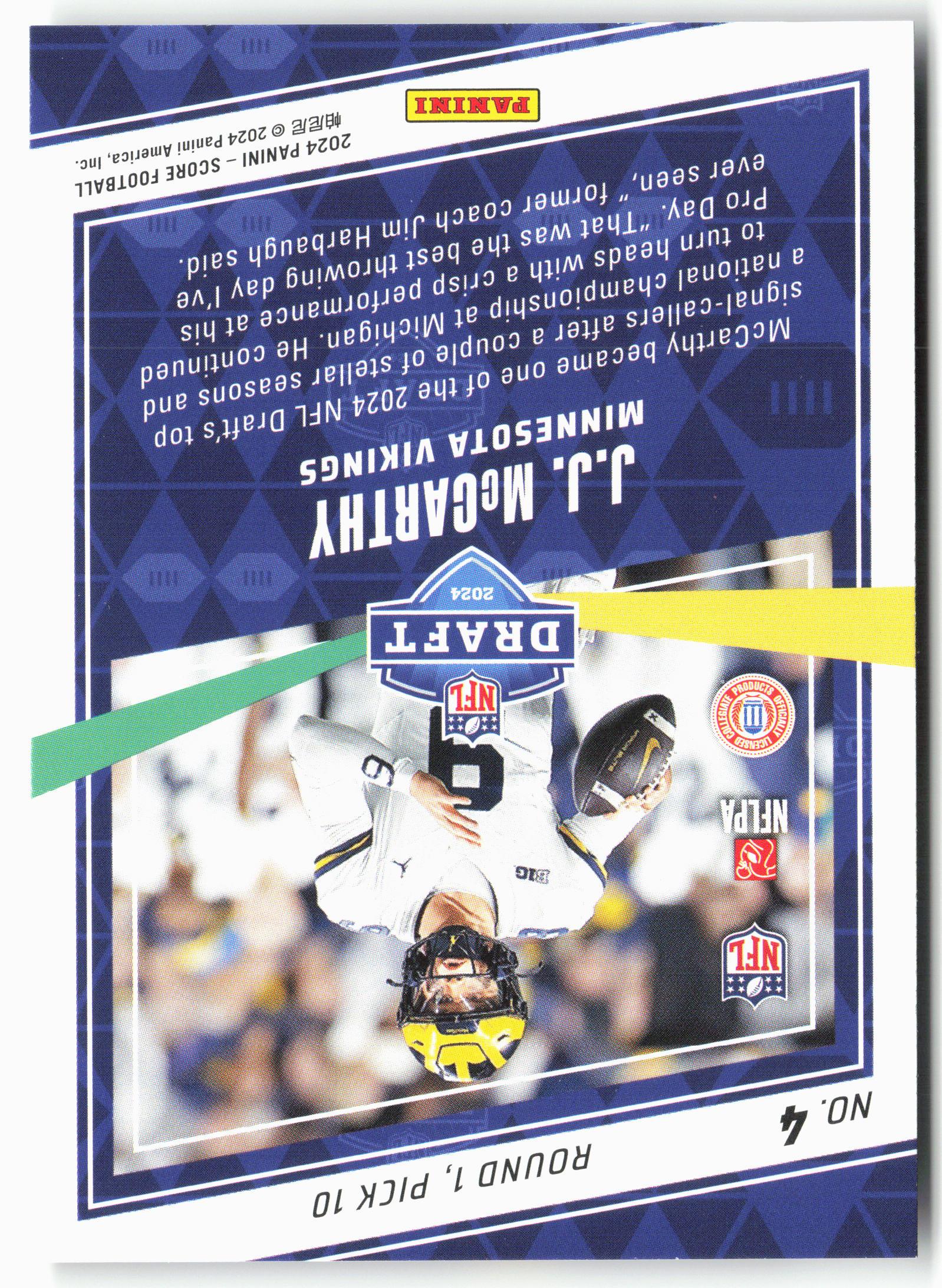 2024 Score #4 J.J. McCarthy NFL Draft