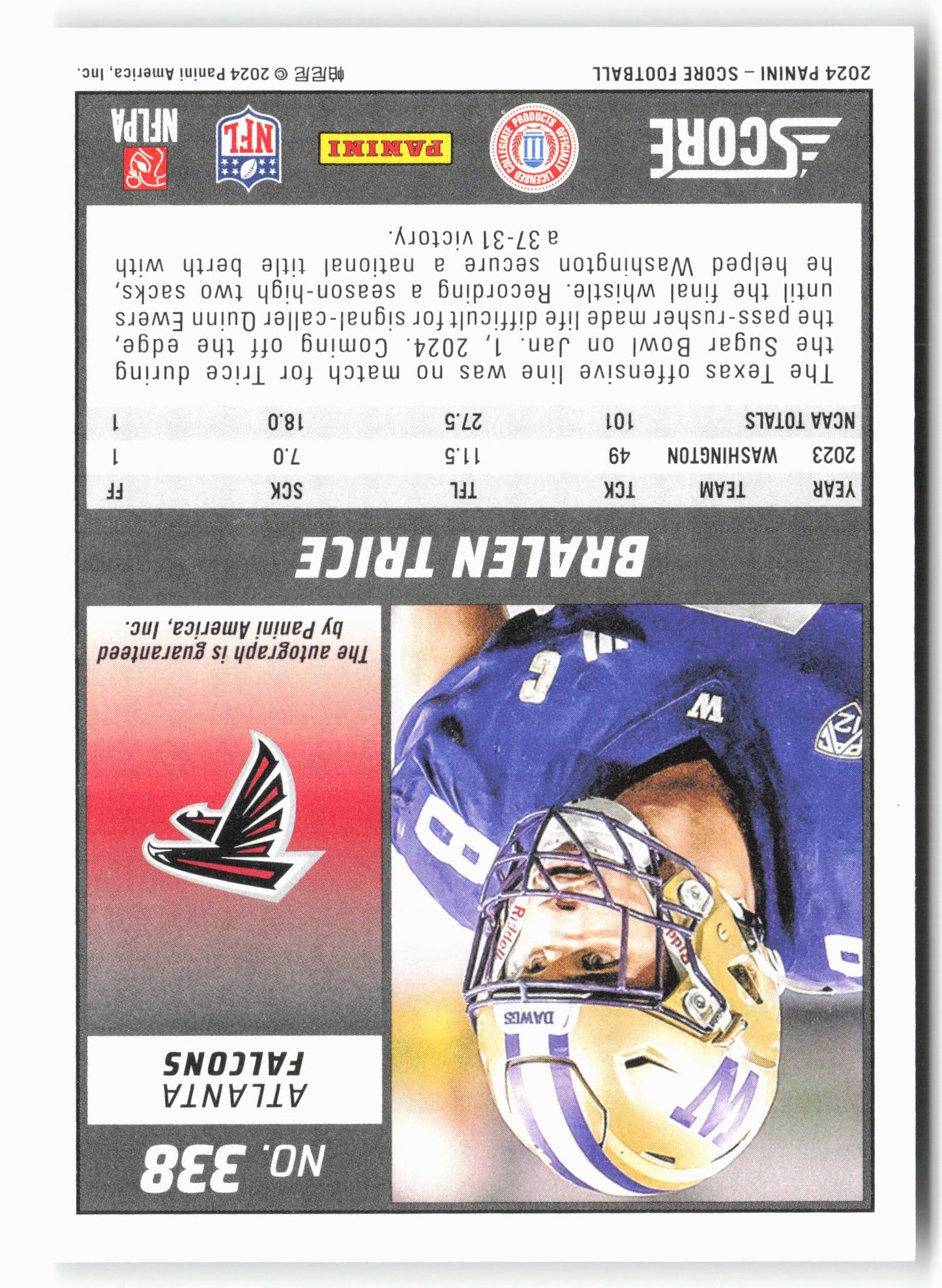 2024 Score #338 Bralen Trice Signatures