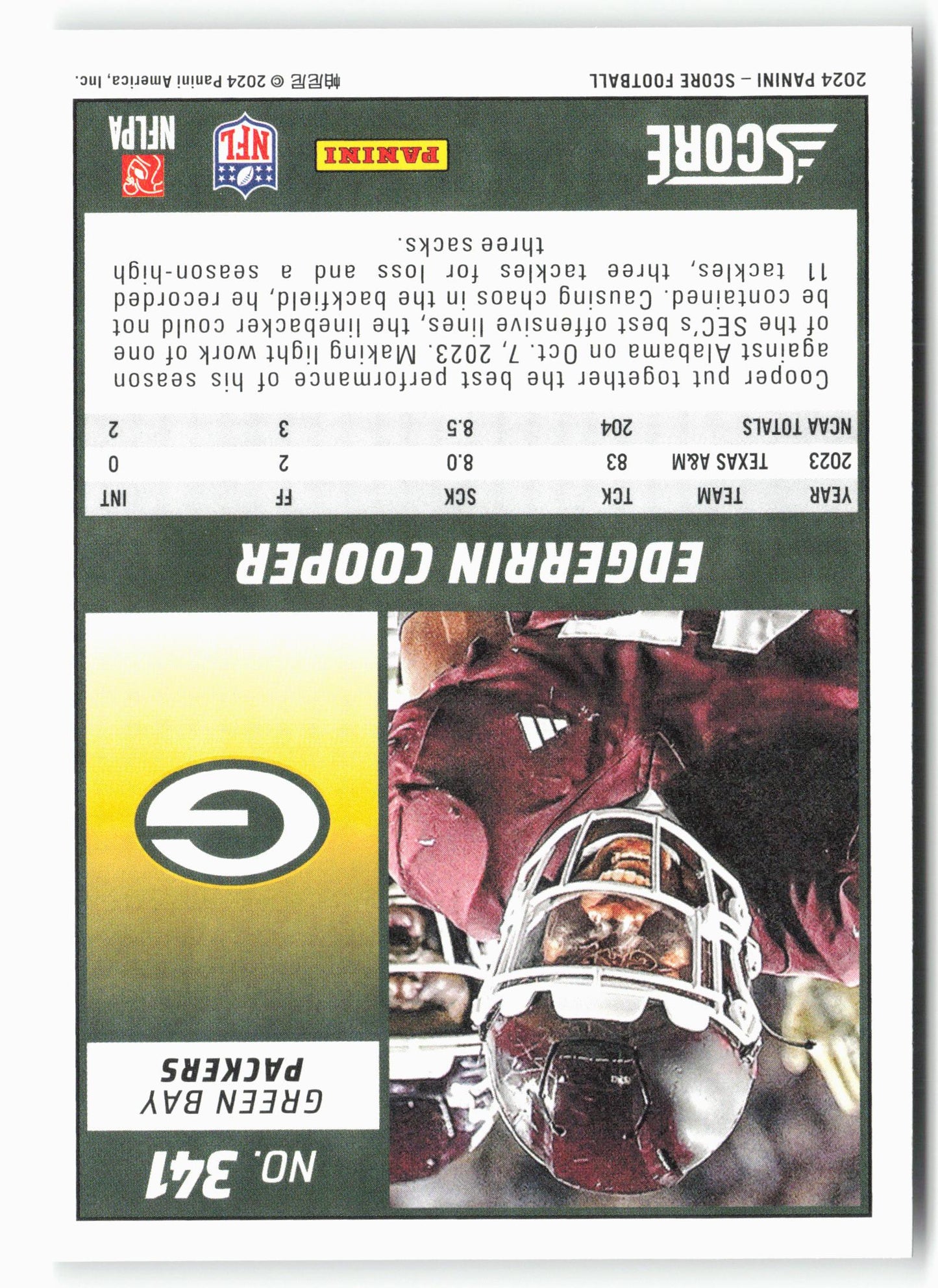 2024 Score #341 Edgerrin Cooper