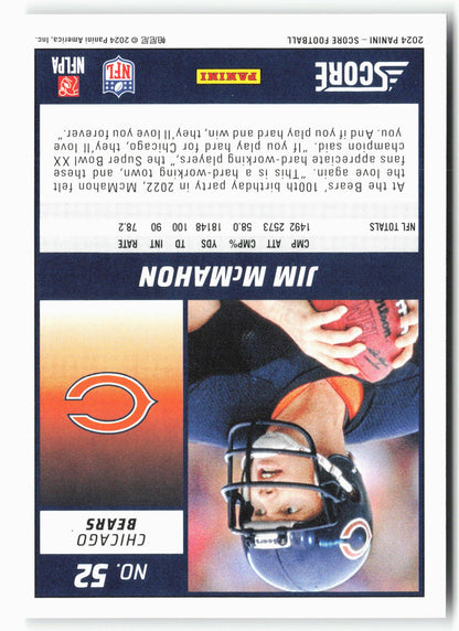 2024 Score #52 Jim McMahon Scorecard