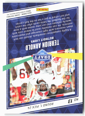 
2024 Score #13 Terrion Arnold NFL Draft