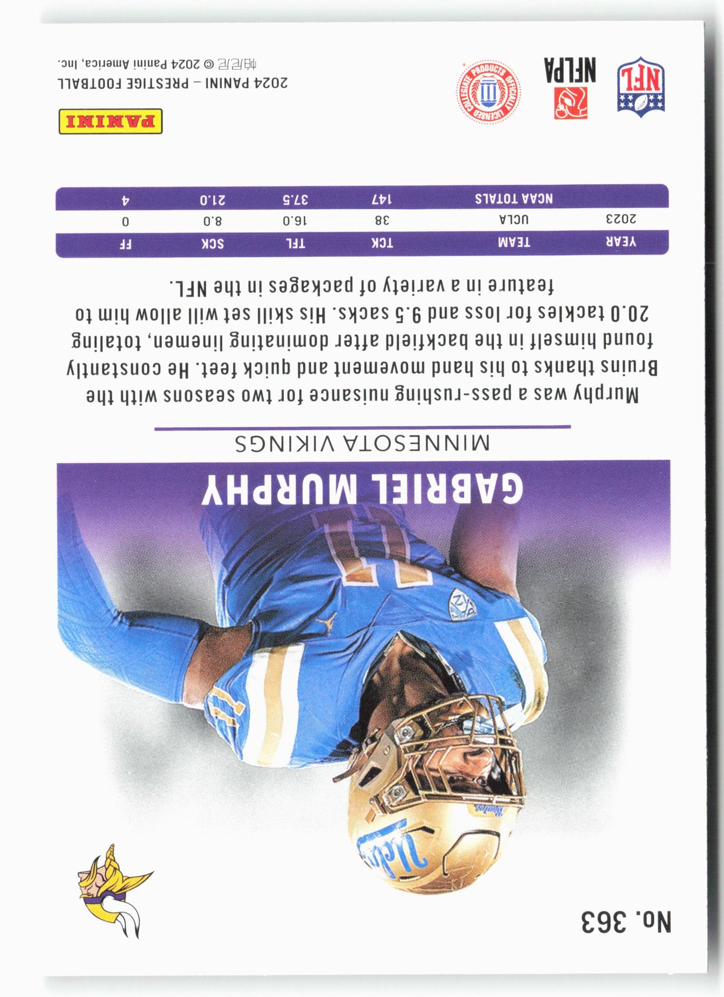 2024 Panini Prestige #363 Gabriel Murphy