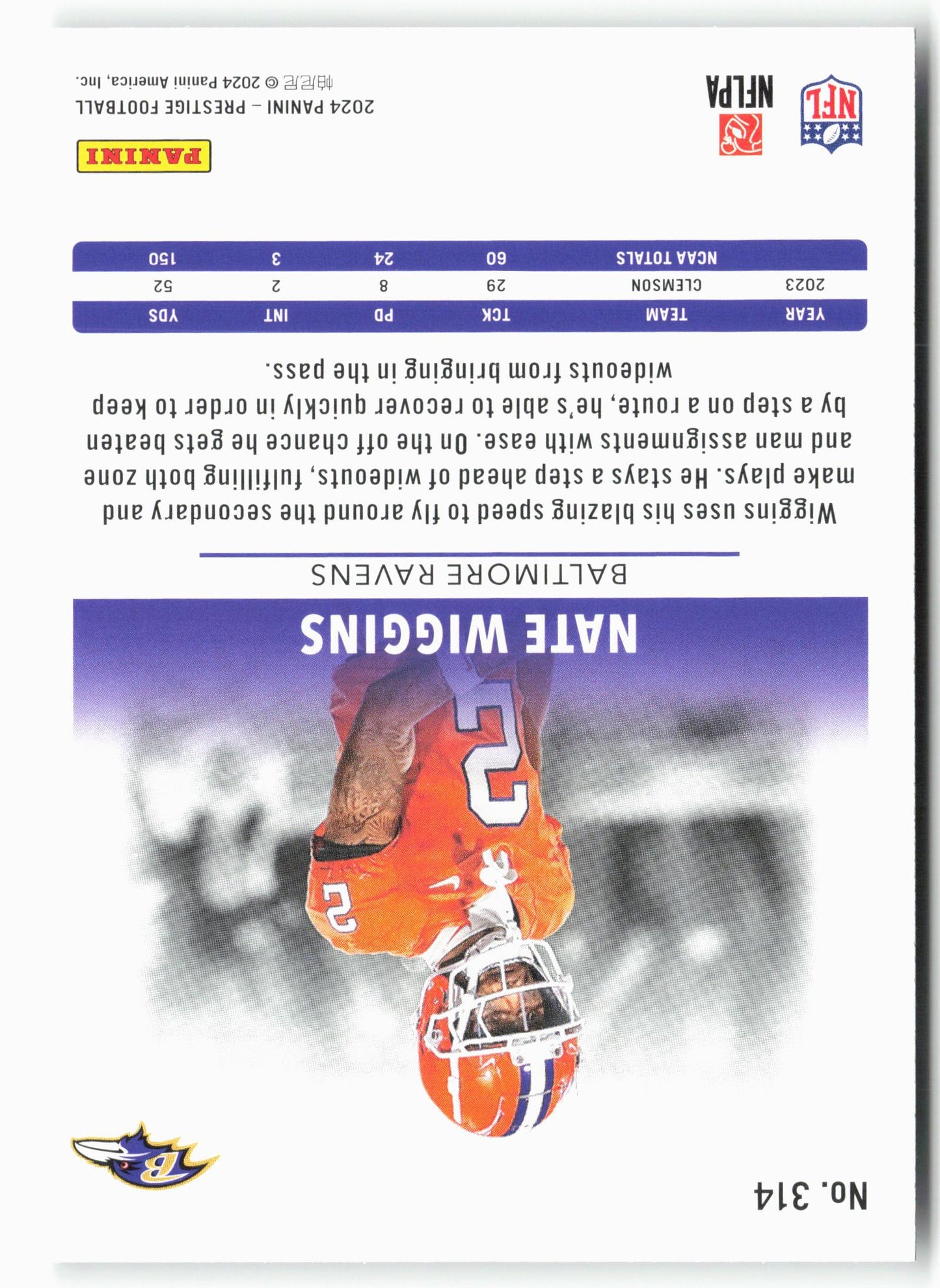 2024 Panini Prestige #314 Nate Wiggins