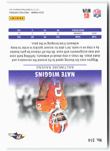 
2024 Panini Prestige #314 Nate Wiggins