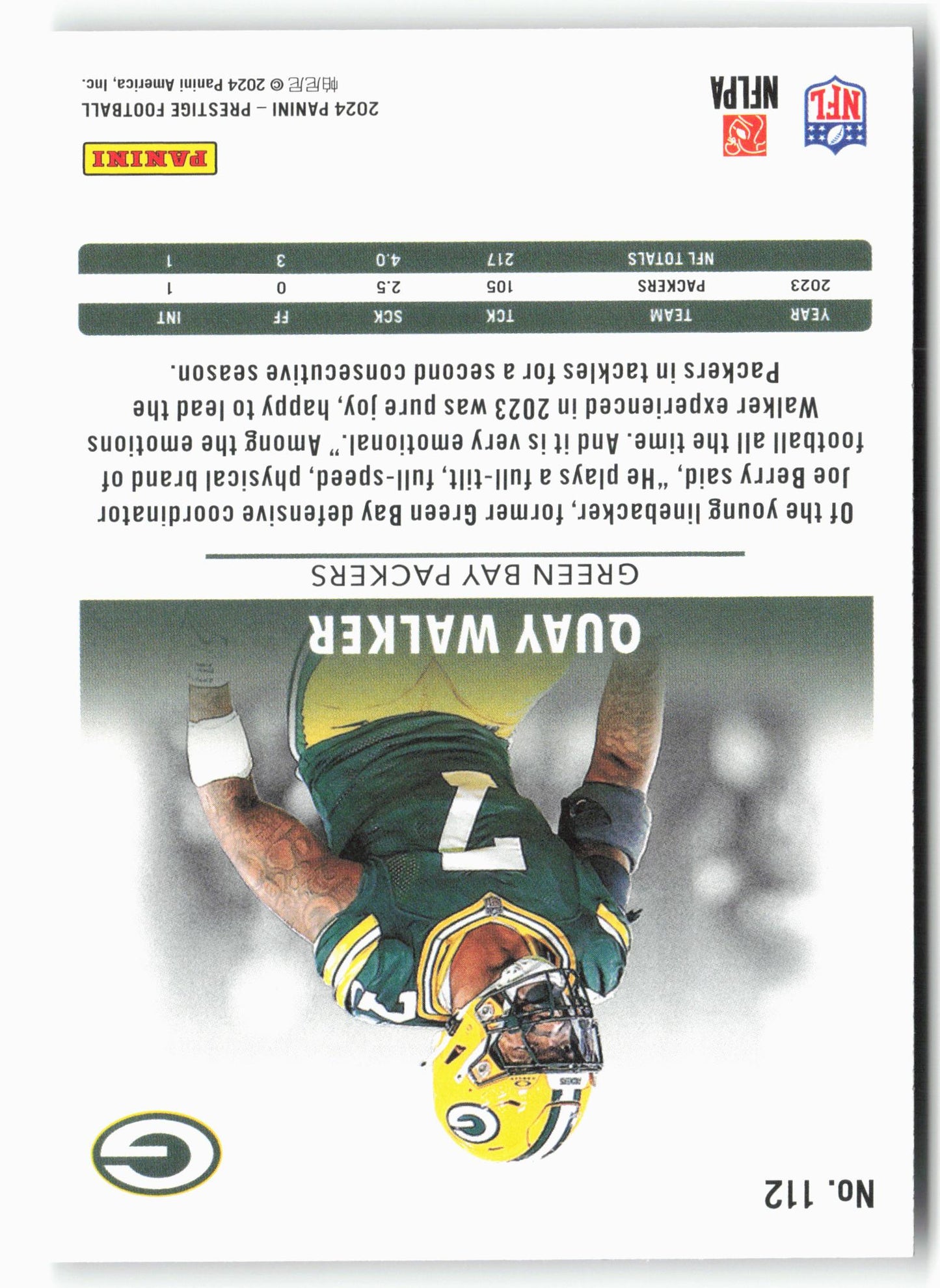 2024 Panini Prestige #112 Quay Walker Diamond Xtra Points