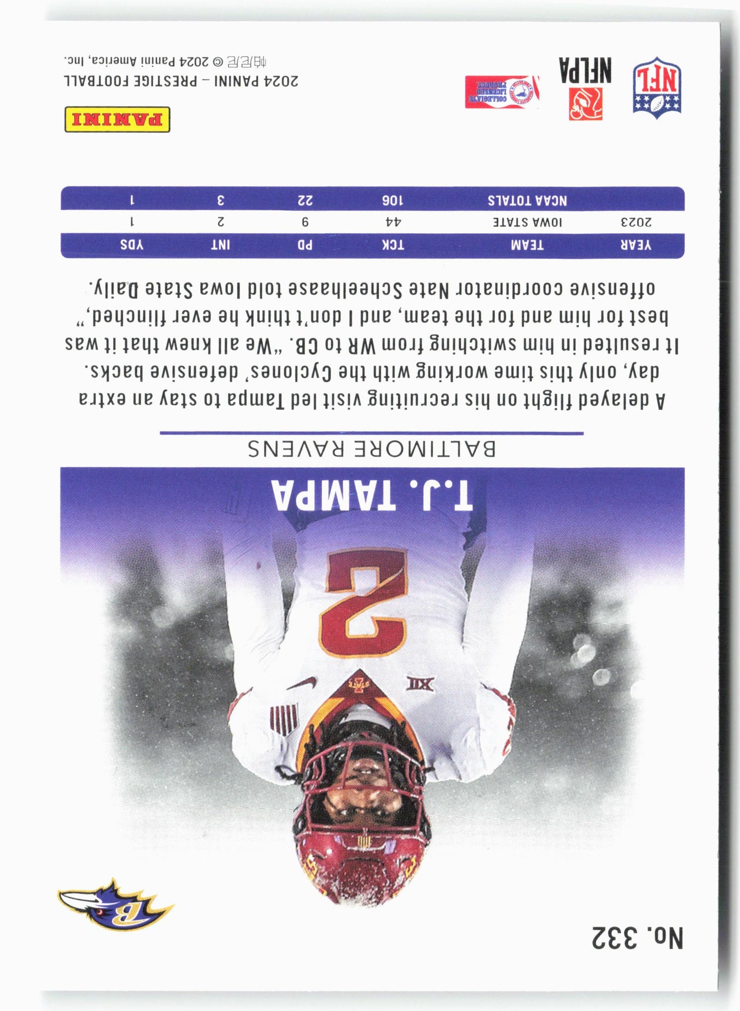 2024 Panini Prestige #332 T.J. Tampa