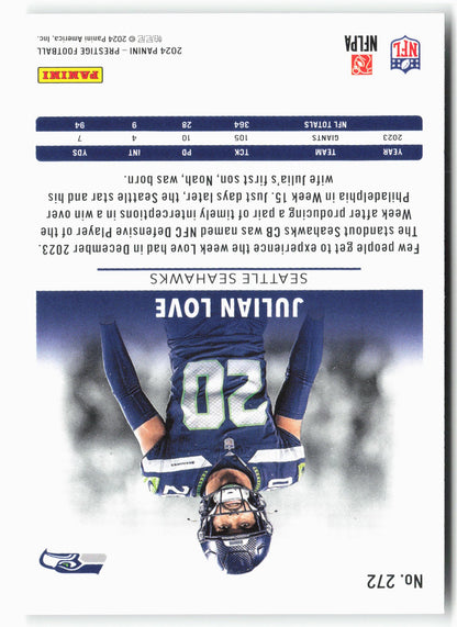2024 Panini Prestige #272 Julian Love