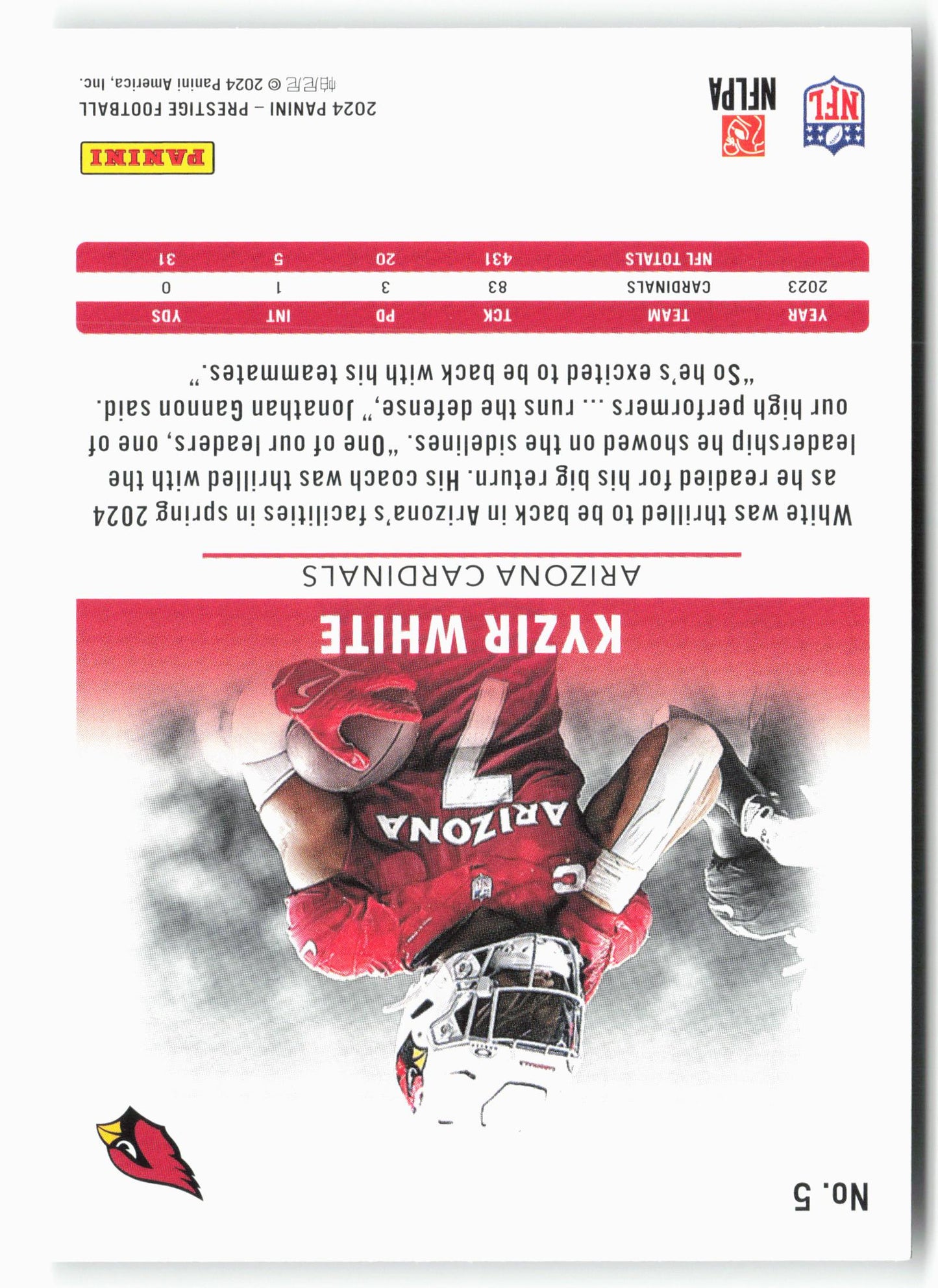 2024 Panini Prestige #5 Kyzir White