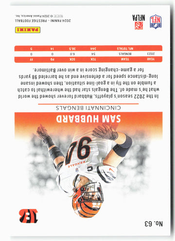 
2024 Panini Prestige #63 Sam Hubbard
