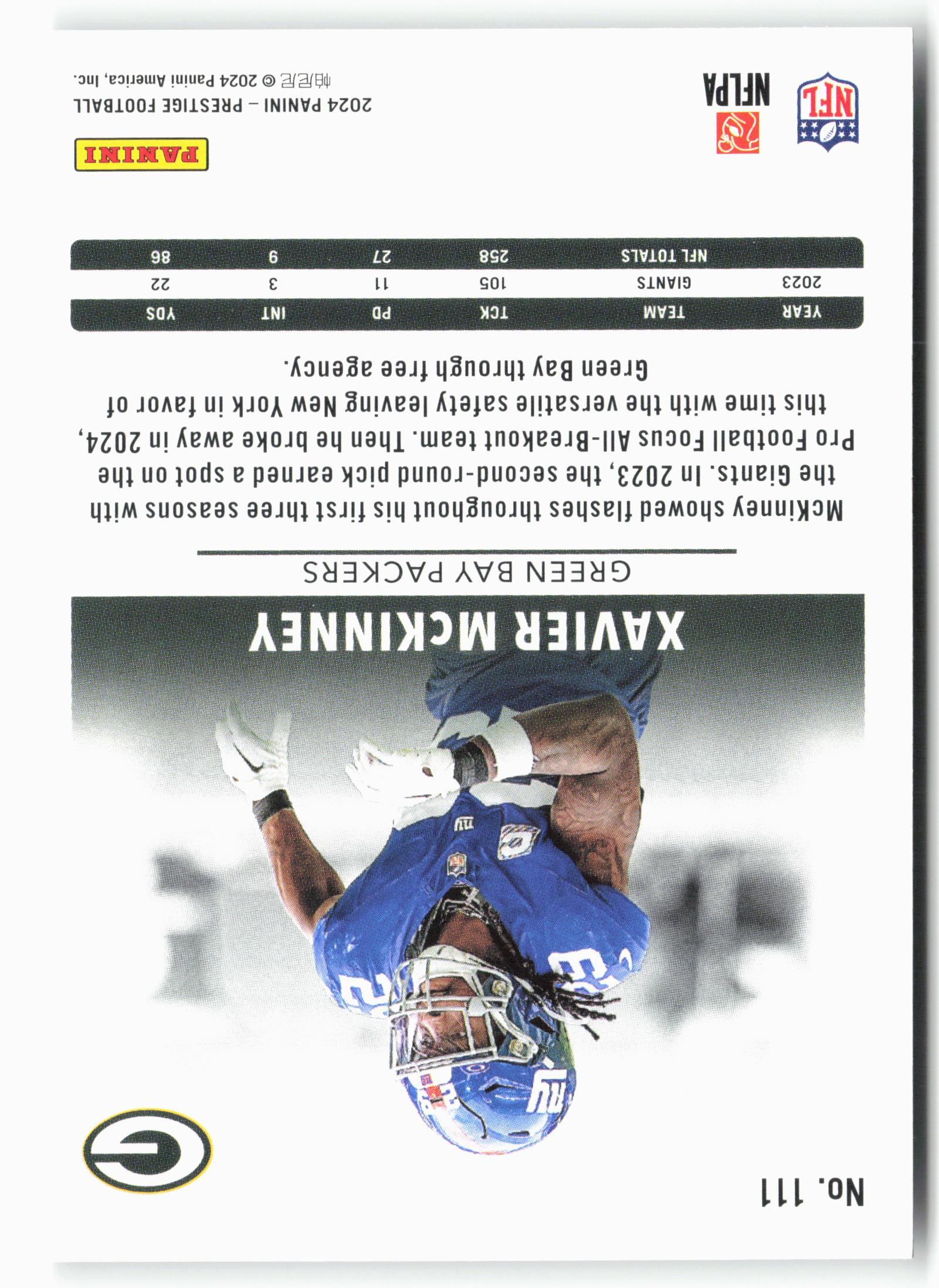2024 Panini Prestige #111 Xavier McKinney