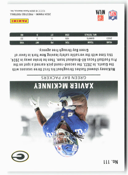 2024 Panini Prestige #111 Xavier McKinney