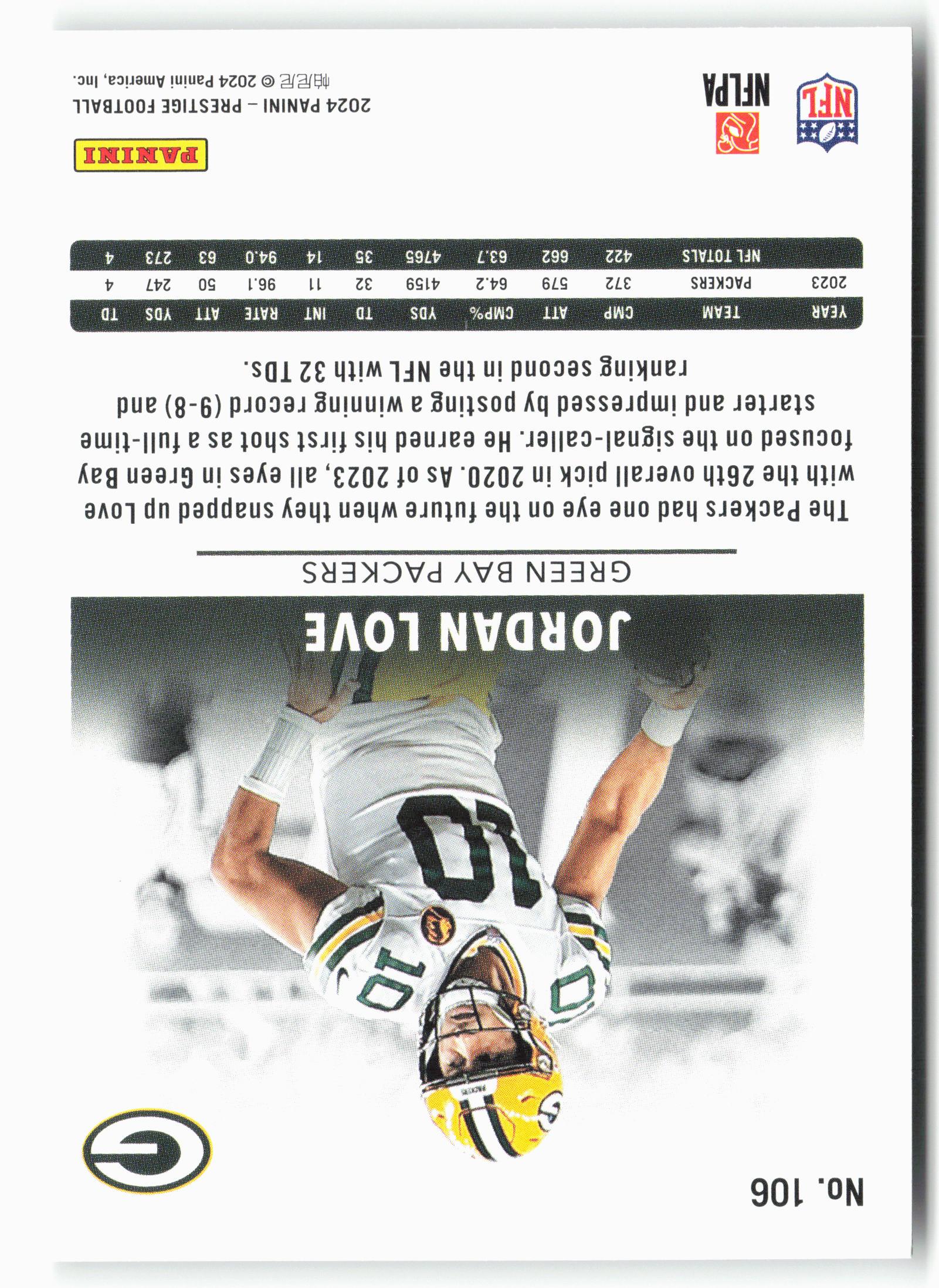 2024 Panini Prestige #106 Jordan Love