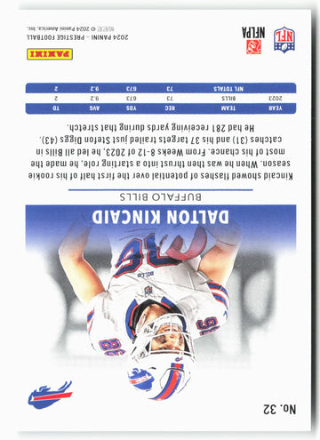 
2024 Panini Prestige #32 Dalton Kincaid