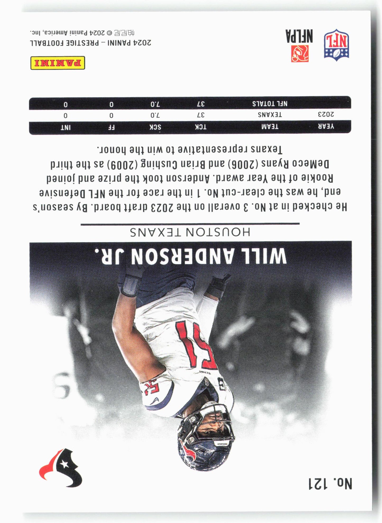 2024 Panini Prestige #121 Will Anderson Jr.