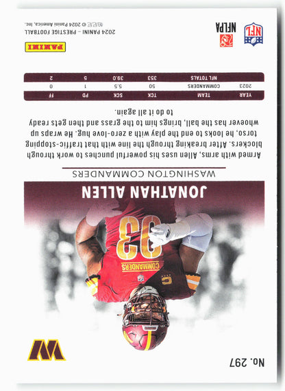 2024 Panini Prestige #297 Jonathan Allen