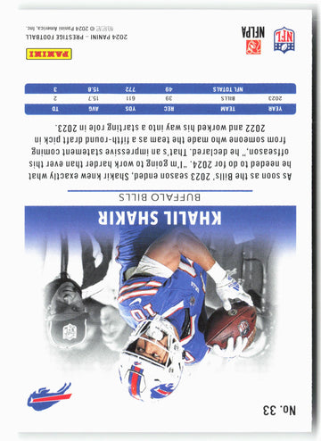 
2024 Panini Prestige #33 Khalil Shakir