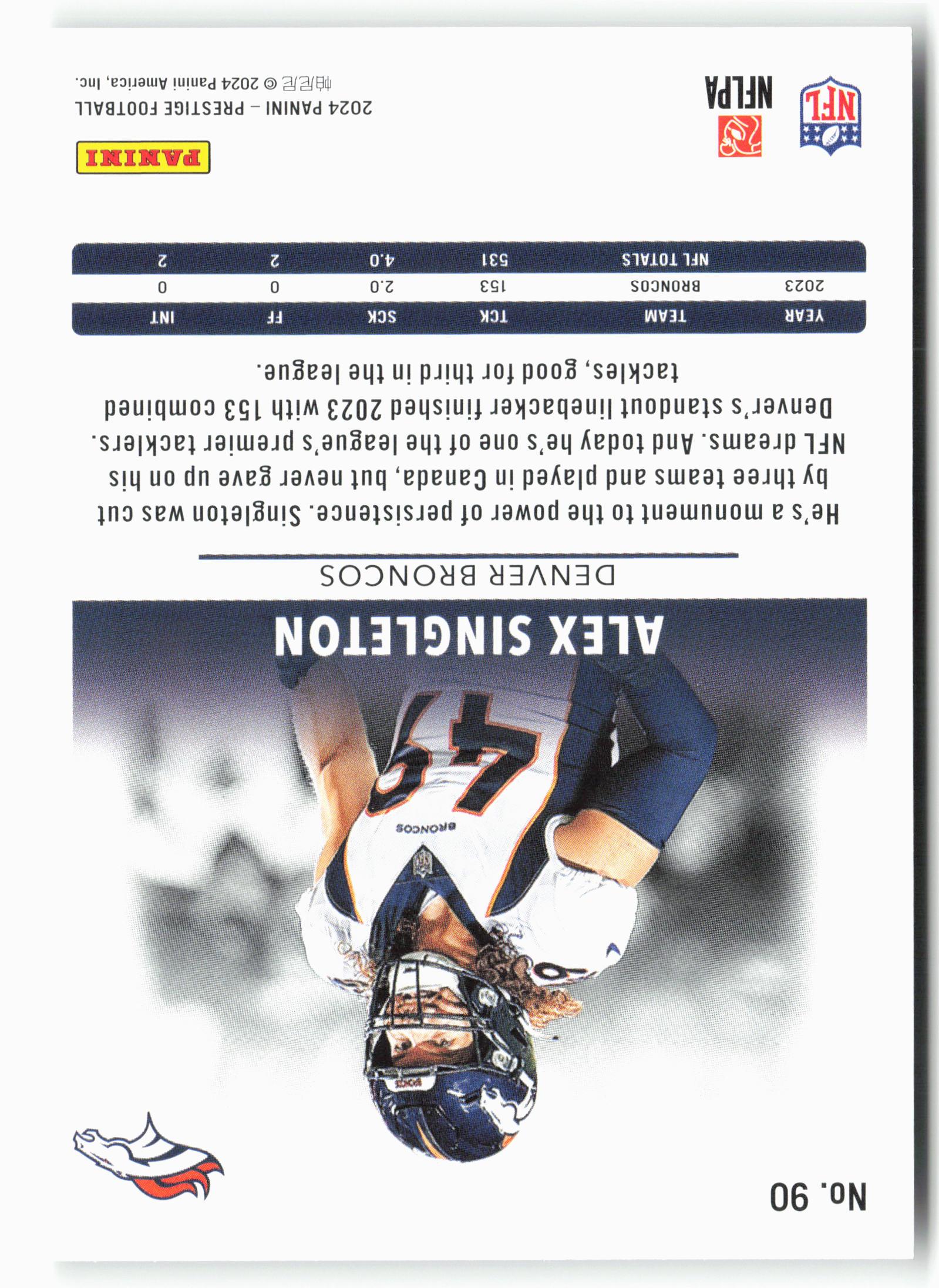 2024 Panini Prestige #90 Alex Singleton
