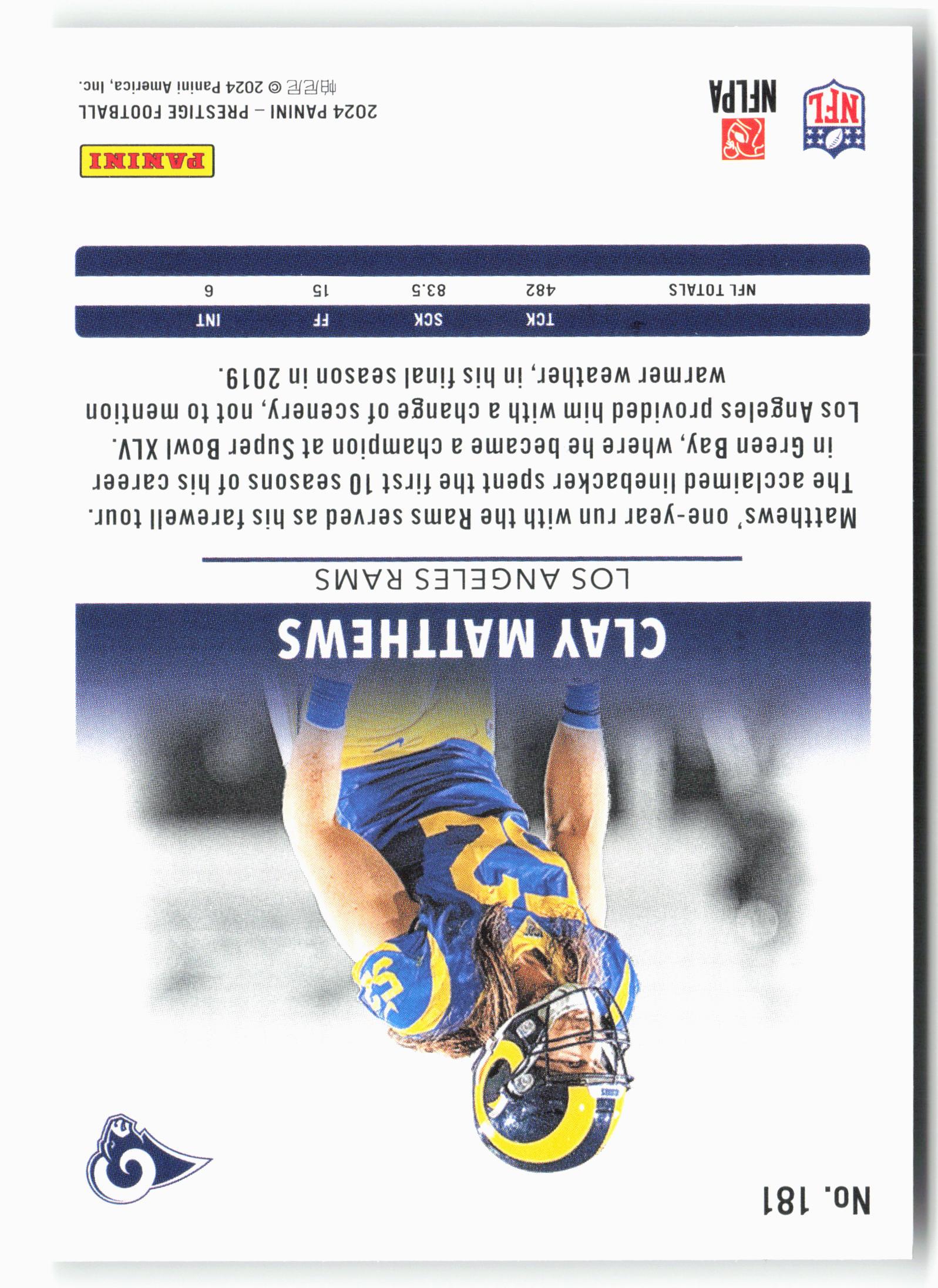 2024 Panini Prestige #181 Clay Matthews