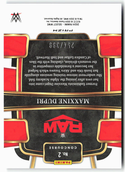 2024 Panini Select WWE #2 Maxxine Dupri Black and Blue Prizms