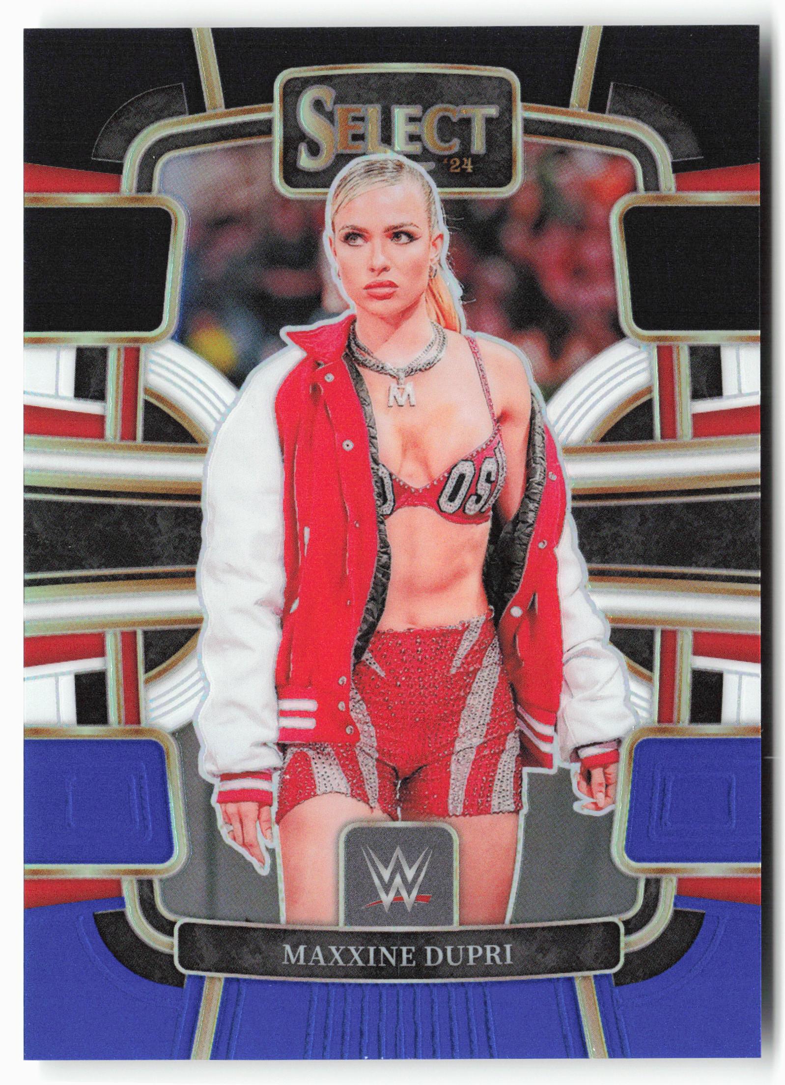 2024 Panini Select WWE #2 Maxxine Dupri Black and Blue Prizms