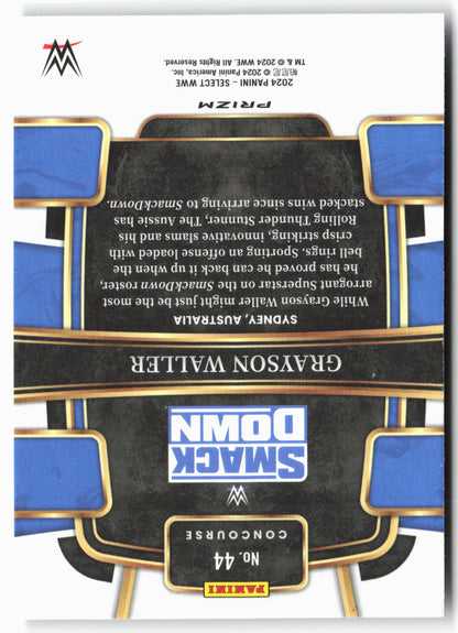 2024 Panini Select WWE #44 Grayson Waller Red and Blue Prizms