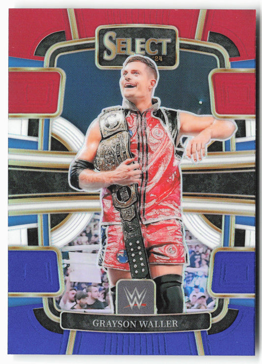 2024 Panini Select WWE #44 Grayson Waller Red and Blue Prizms