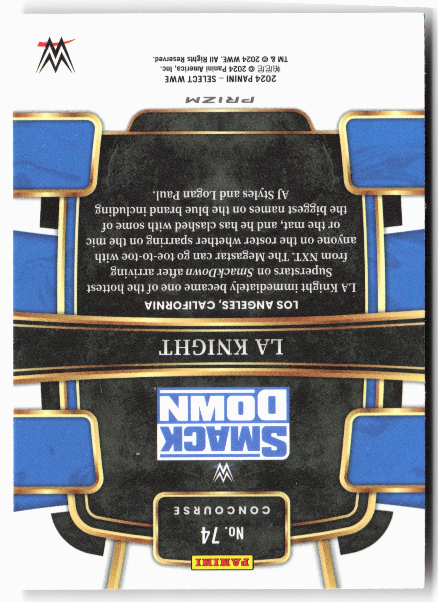 2024 Panini Select WWE #74 LA Knight Orange Flash Prizms