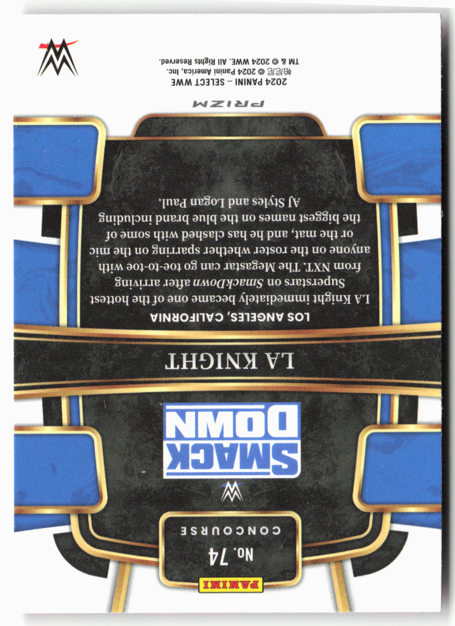 2024 Panini Select WWE #74 LA Knight Orange Flash Prizms