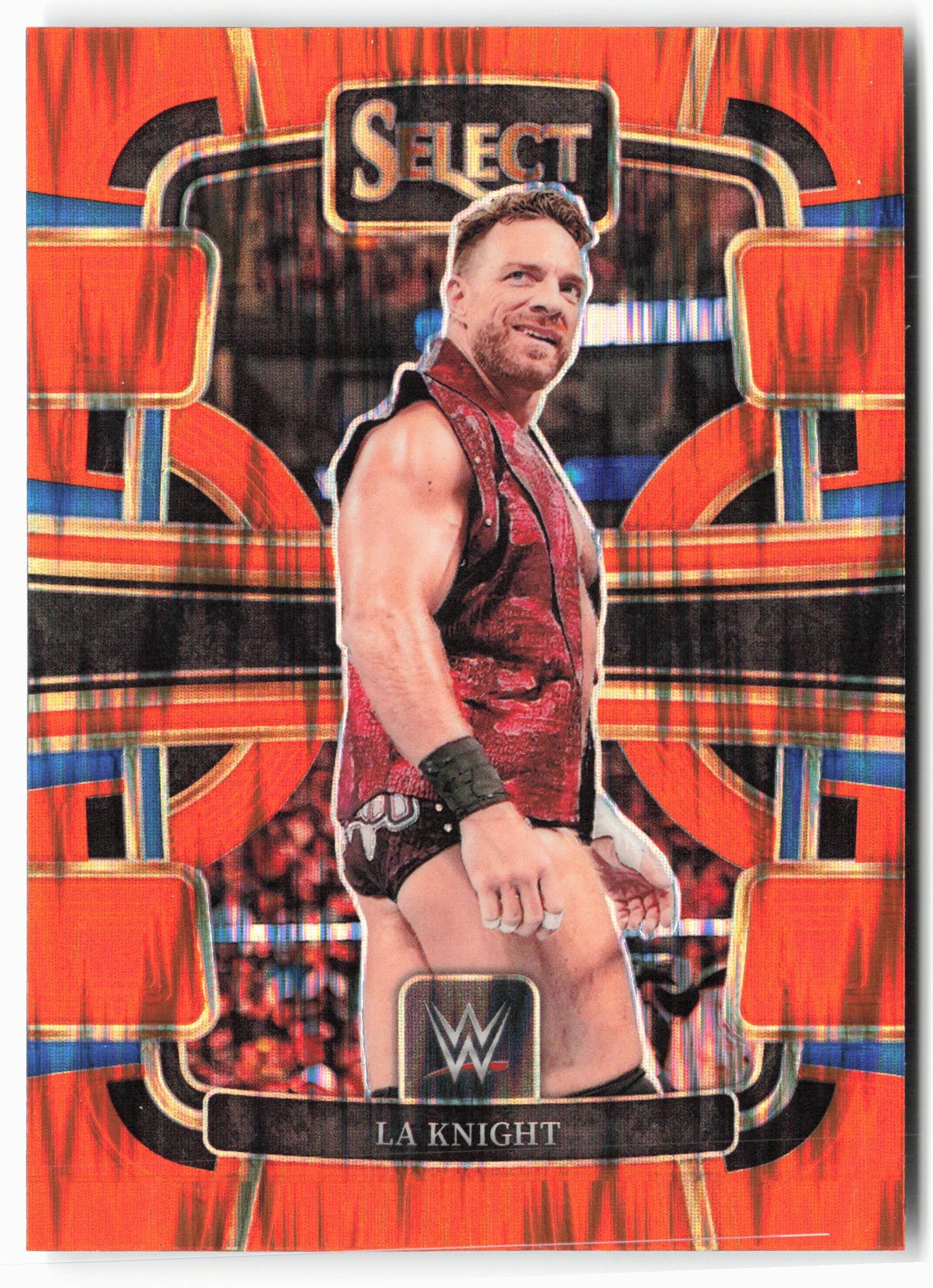 2024 Panini Select WWE #74 LA Knight Orange Flash Prizms