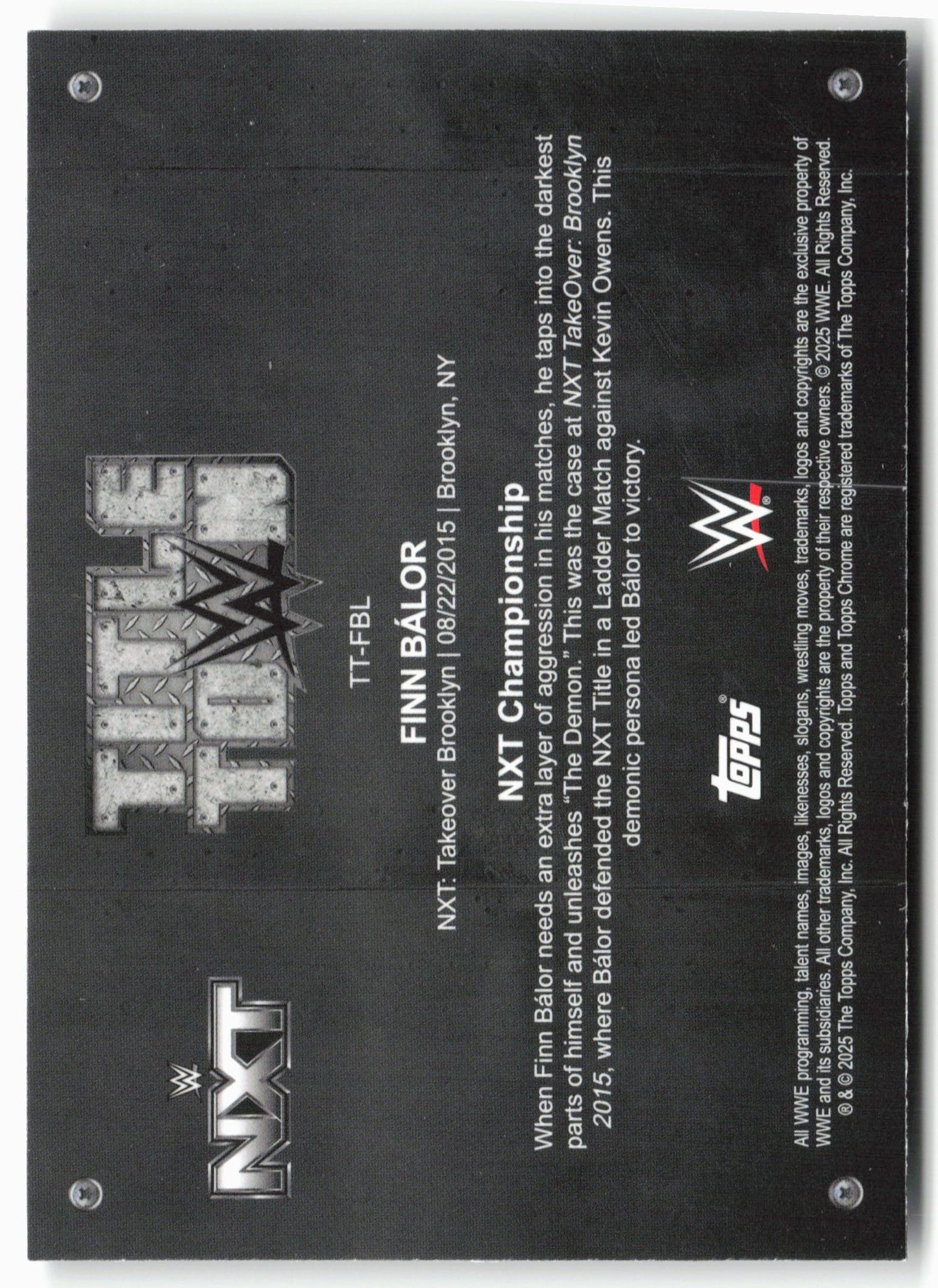 2025 Topps Chrome WWE #TT-FBL Finn Bálor Title Town