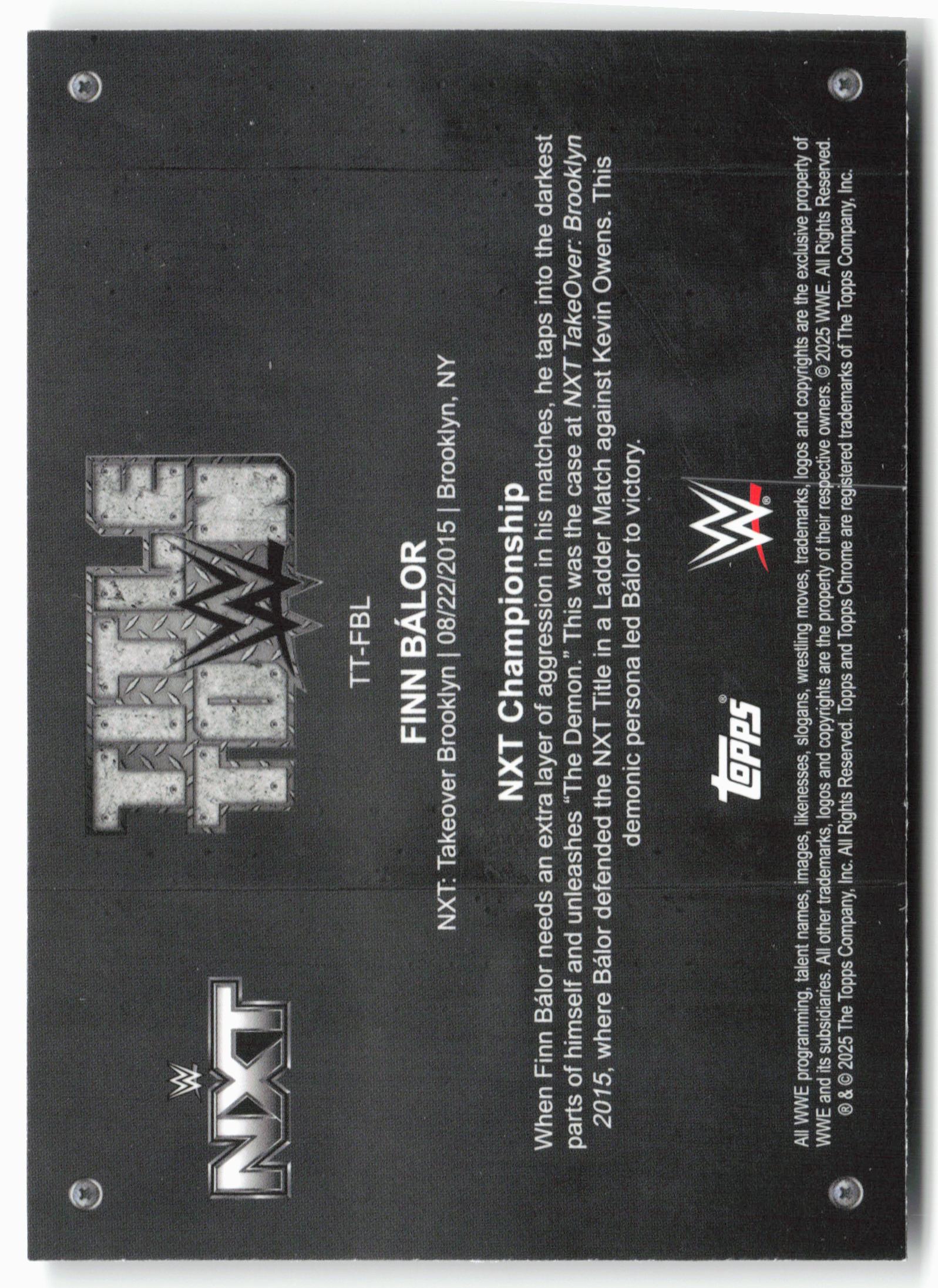 2025 Topps Chrome WWE #TT-FBL Finn Bálor Title Town