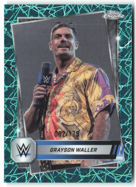 2025 Topps Chrome WWE #13 Grayson Waller Teal Lazer Refractor